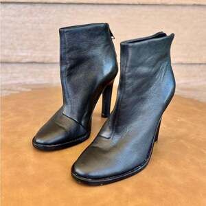 Joie Black Leather High-Heel Ankle Booties Sz 6.5/7